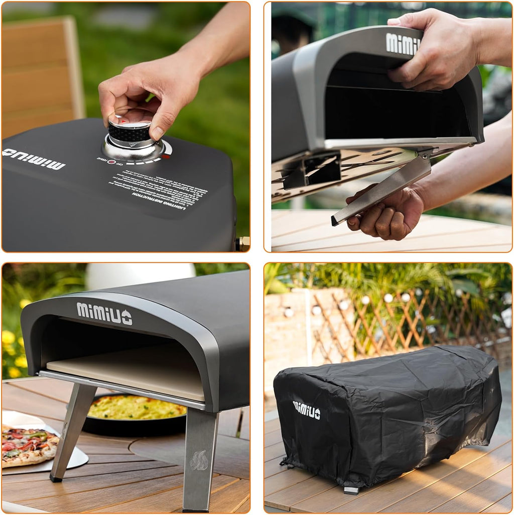 Gas Pizza Oven Outdoor - Portable Propane Pizza Ovens for Outside - Professional Pizza Stove with 13 inch Pizza Stone, Ideal for Any Outdoor Kitchen
