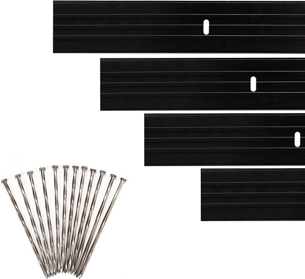 Dreamscape YardEdge Aluminum Landscape Edging - 4 Strips, 6ft Each (24ft Total), Black Duraflex Paint - Professional Quality Landscaping Border, Metal Divider for Lawn, Garden, Flowerbed
