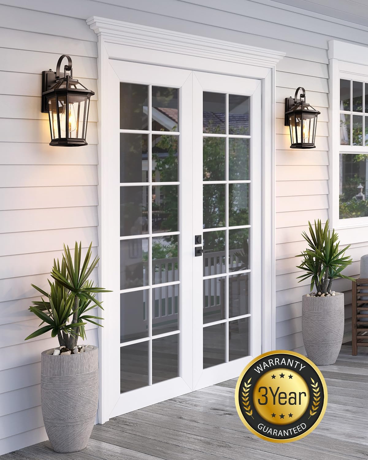 VIANIS 2-Pack Oil Rubbed Bronze Outdoor Lights Wall Mount, Dusk to Dawn Wall Lights for House Outside, Aluminium Modern Porch Lights Sconce, Exterior Wall Lantern Fixture with Waterproof, Anti-Rust