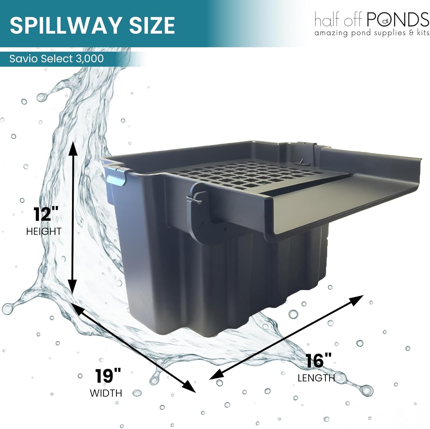 HALF OFF PONDS Savio Select 3,000 GPH Submersible Pump Pond Kit with 15' x 15' PVC Plastic Pond Liner for Water Garden & Koi Pond