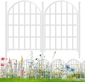 26 Pack Decorative Garden Fence, 17in X 28ft Arched No Dig Fence Border, Garden Edging Border, Rustproof Metal Animal Barrier with Ground Stake for Dog, Rabbit, Outdoor Yard Patio Decor, White