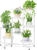 iDavosic.ly 7 Tier Large Plant Stand Indoor, 10 Inch Wide Tall Corner Metal Plant Stands Outdoor for Multiple Plants, Folding Tiered Flower Display Holder Rack Shelf, White