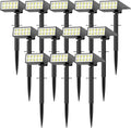 Solar Spot Lights Outdoor Waterproof,[12 Pack/4 Modes] Landscape Lighting Spotlights, Auto On/Off LED Solar Powered Yard Garden Flood Solar Light for Outside Pathway Wall Tree Pool,Cool White