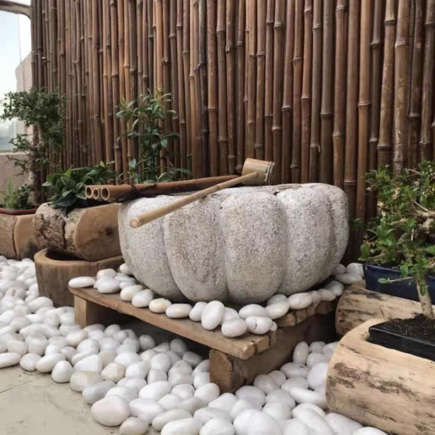 10 lbs White River Rocks, 1-2 inch Polished Pebbles for Indoor Plants, Decorative White Stones for Planters, Vase, Aquarium, Fish Tank, Landscaping and Garden