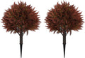 24" Artificial Cedar Topiary Ball Bushes, Set of 2 UV Resistant Fake Trees Outdoor Shrubs with Stake, Weatherproof Faux Plants for Planter, Front Porch, Garden, Yard, Patio Fall Decor