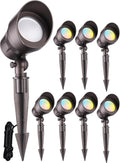 LEONLITE 8-Pack 5CCT Low Voltage LED Landscape Spotlight, Update 1800K2700K3000K4000K5000K Selectable, 5W 12V Pathway Lights Outdoor, CRI90, Aluminum Spot Lights for Yard, ETL Listed, IP65 Waterproof