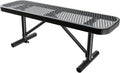 Heavy-Duty Park Bench or Table for Outside - Black Coated Outdoor Furniture Steel Bench, Commercial-Grade Outdoor Benches Weatherproof for Park, Patio, Porch (Black, 4FT (Without Backrest))