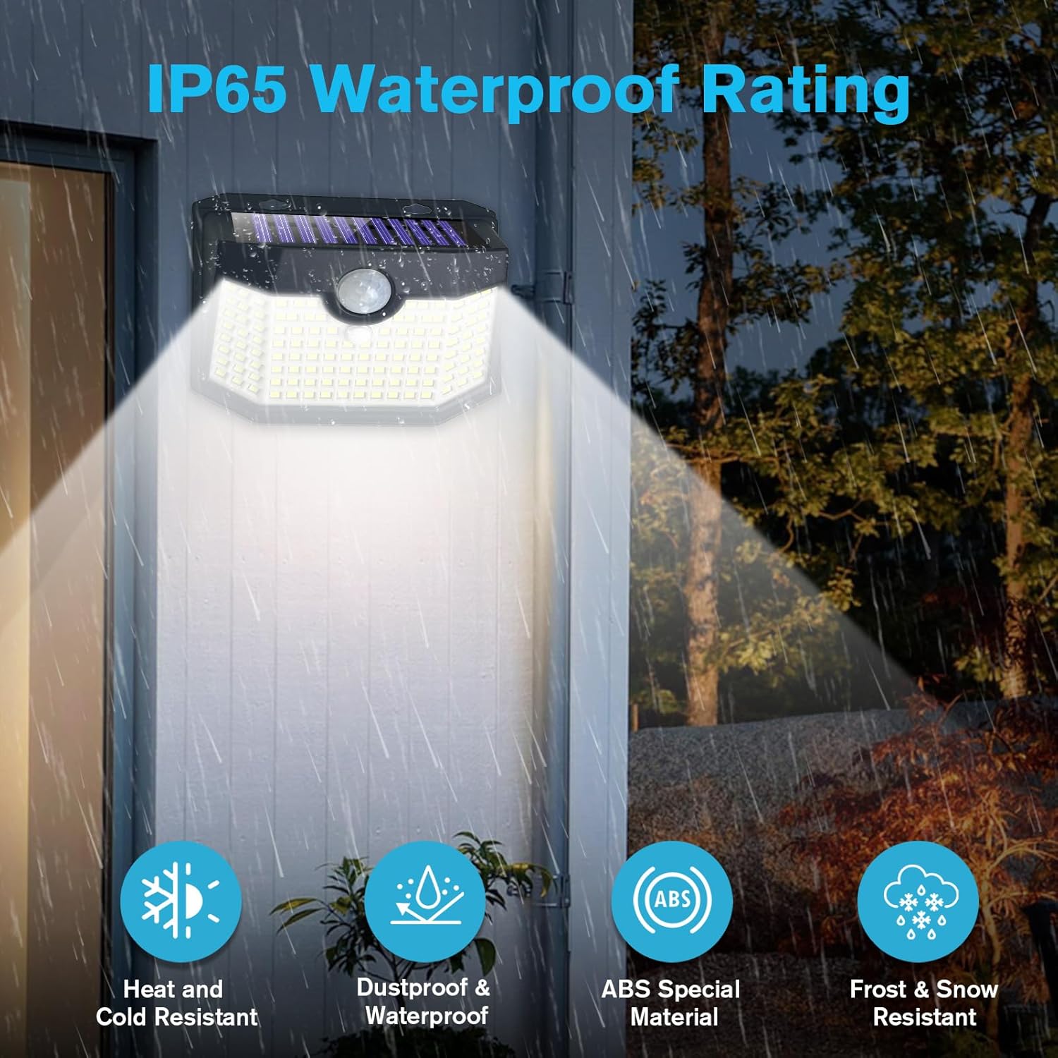 Aootek Motion Sensor Light 2 Packs, Solar Lights Outdoor Waterproof with 3 Lighting Modes Solar Powered Wall Lights Outside for Garden Patio Garage Yard Deck