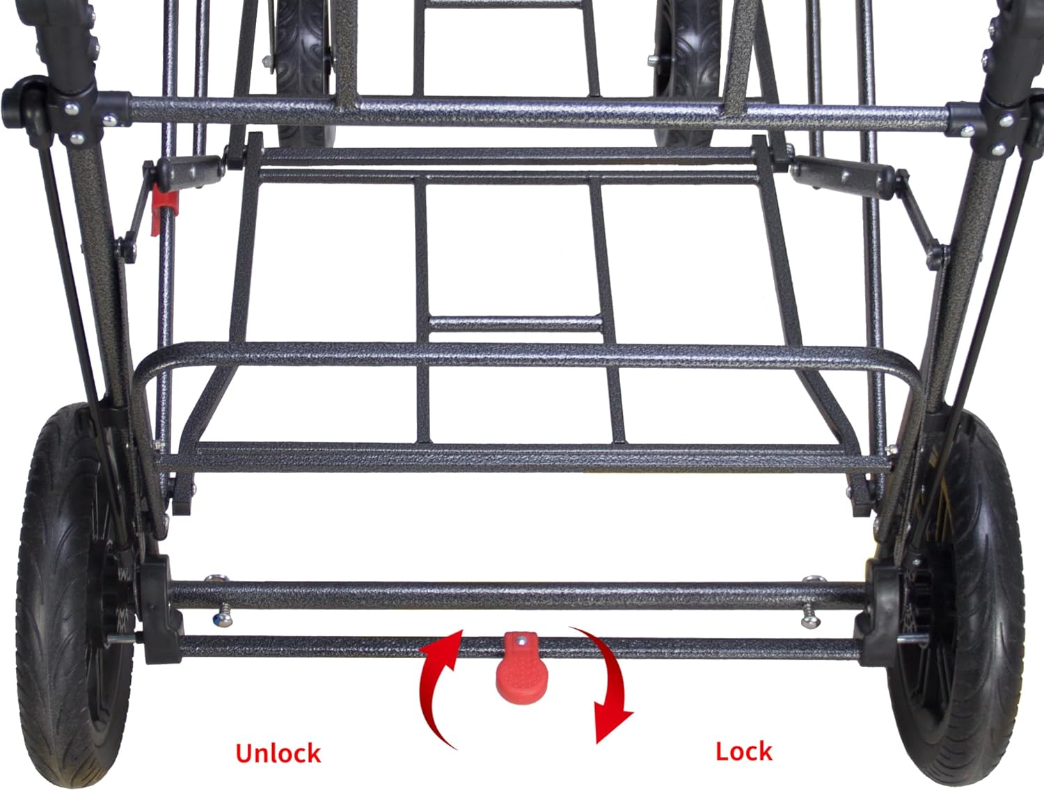 TMZ Collapsible Foldable Wagon Cart with Quick-Release Wheels and 2 Seats, Heavy Duty Wagon 265LBS Load Capacity for Camping Garden Shopping (Grey)