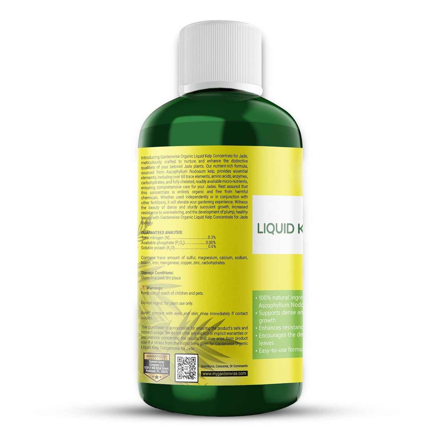 Organic Premium Kelp Seaweed Fertilizer for Jade - Liquid Fertilizer - Liquid Plant Food - Nutrient-Rich Soil Enhancer - Natural Plant Food for Jade Plant (16 OZ)