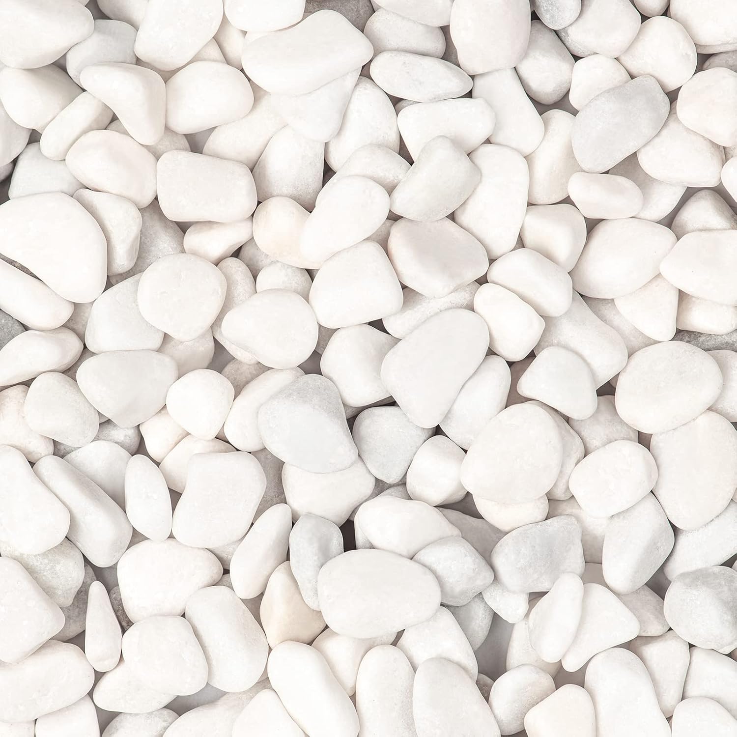 11lbs White Natural River Rocks, Polished Pebbles for Plants Garden, 0.3-0.8 inch Decorative White Stones, Ideal for Fish Tank, Vases, Crafting, Home Decor and Garden Landscaping Rocks,White