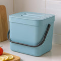 Kitchen Compost Bin - 1.8 Gallons Hanging Trash Can with Lid for Kitchen Cabinet Door, Under Sink, Wall Mounted Waste Bin for Bathroom, 7L(Subtle Blue)