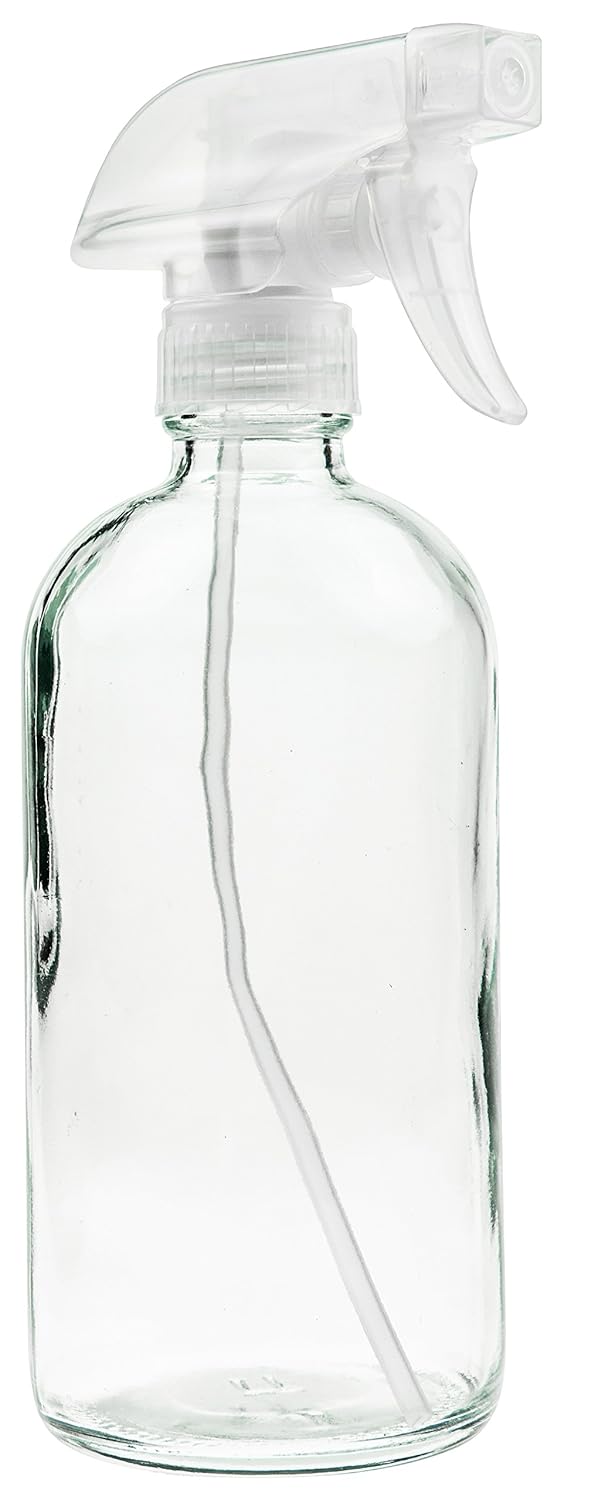 Sally's Organics Glass Spray Bottle - Empty Refillable 16 oz Container is Great for Essential Oils, Cleaning Products, Homemade Cleaners, Misting Plants with Water, and Vinegar Mixtures for Cleaning