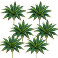 HUAESIN Artificial Succulents Aloe Plants, 6PCS 12.5 Inches Large Artificial Agave Plants UV Resistant Fake Agave Planters for Indoor and Outdoor Home Wedding Festival Arrangement