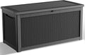 DRATO 260 Gallon Deck Box, Outdoor Large Waterproof Resin Storage Box with Lockable Lid for Patio Cushions, Gardening Tools, Sports Equipment, Black
