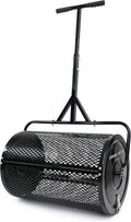 Compost Spreader 24 Inch Peat Moss Spreader with Installation Support Accessories, Metal Mesh Roller Lawn Spreader for Top Soil, Manure, Mulch, Top Dressing - Garden spreaders for lawns