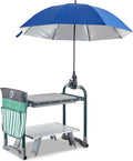 Garden Kneeler Seat Bench, Garden Kneeling Bench with Sunshade Umbrella, Ergonomic Handles, Folding Table, and Potting Mat, 10.2" Foam Knee Seat, Loading Capacity 330 Lbs