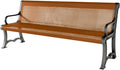 Heavy-Duty Outdoor Bench Thermoplastic Coated, Punched Steel, Commercial-Grade Garden Bench, Made in America (Portable with Back, 6 Ft, Textured Copper)