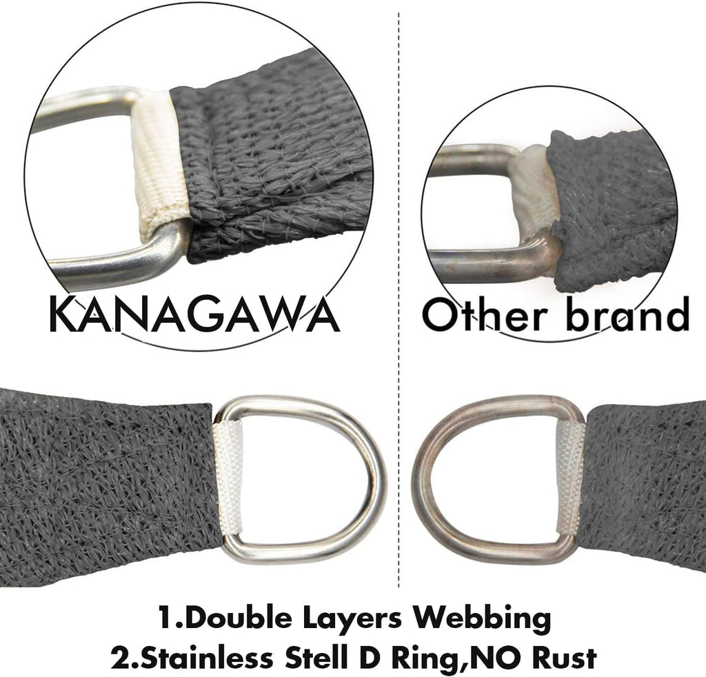 KANAGAWA 18'X24' Dark Gray Custom Size Sun Shade Sail Rectangle UV Block Canopy Cover for Patio Backyard Lawn Garden Outdoor (Customized Available)