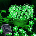 ITICdecor Solar Flower String Lights - Green Outdoor Waterproof 50 LED St. Patrick's Day Fairy Lights for Garden, Patio, Fence, Yard (Green)