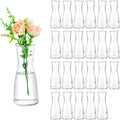 Hewory Glass Bud Vases for Centerpieces - Clear Small Flower Vase Set of 24, Modern Minimalist Cute Mini Decorative Bulk Vases for Wedding Bridal Shower Birthday Party Events Dining Room Table Decor