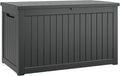 NUNU LAB 230 Gallon Large Resin Deck Box, Waterproof Outdoor Storage Box, Lockable Storage Bin for Patio Furniture, Garden Tools, Pool Accessories, UV-Resistant & All-Weather, Black