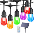 Auroraworld Solar Outdoor RGB String Lights, 96FT Dimmable Patio String Lights for Patio