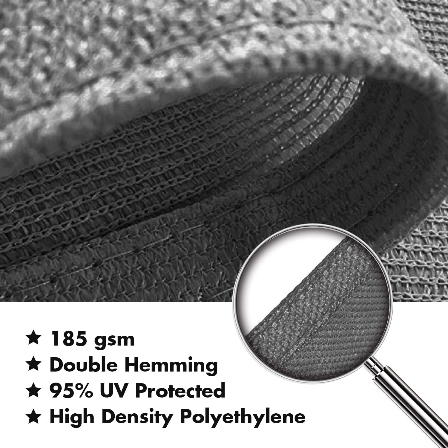 KANAGAWA 9'X13' Dark Gray Custom Size Sun Shade Sail Rectangle UV Block Canopy Cover for Patio Backyard Lawn Garden Outdoor (Customized Available)