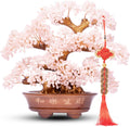 Natural Rose Quartz Tree Large,14" Chakra Crystal Tree(1,251 Gemstone Count) w/Lucky Coins Chain Healing Properties - Bonsai Feng Shui Money Tree for Love Self Care Home Office Decoration