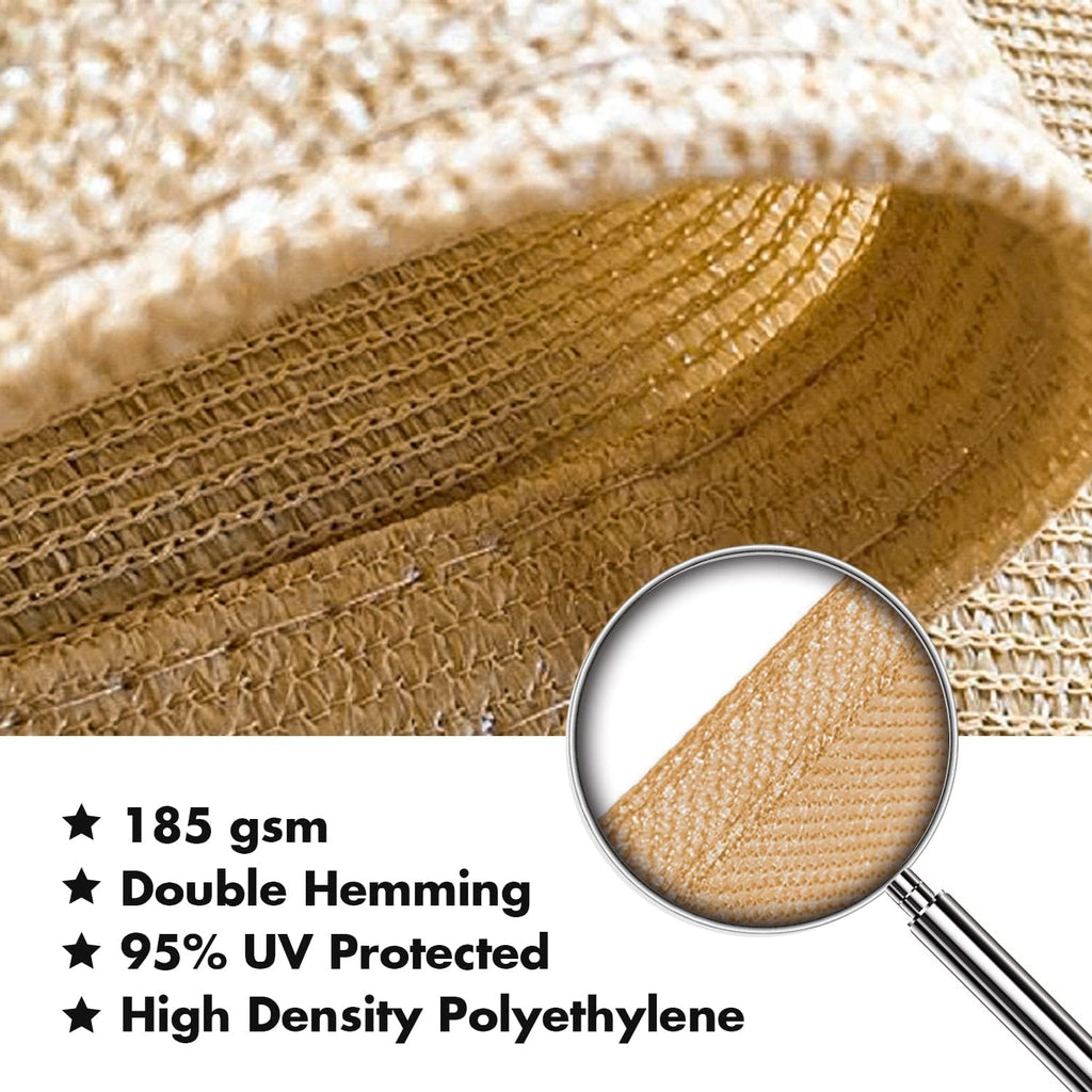 KANAGAWA 16'X24' Sand Custom Size Sun Shade Sail Rectangle UV Block Canopy Cover for Patio Backyard Lawn Garden Outdoor (Customized Available)