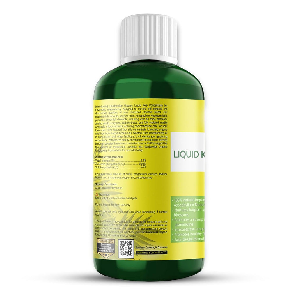 Organic Seaweed Fertilizer for Lavender - Rich Nutrients Kelp Fertilizer for Plants | Indoor & Outdoor Use - Liquid Plant Food (16 OZ)