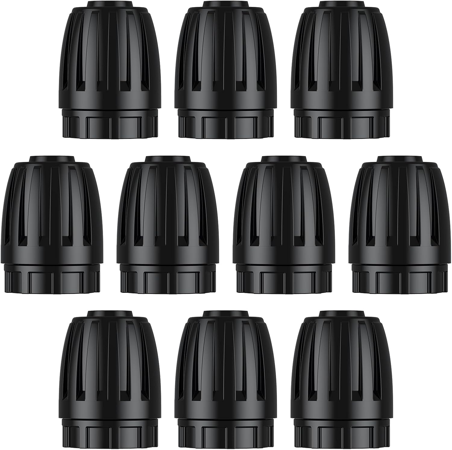Pawfly 10 Pcs 1/2" Irrigation End Cap for 1/2" Irrigation Tubing (1/2" ID x 0.64" OD), 1/2" Drip Irrigation Fittings with Lock Nuts, Barbed Drip Tubing Connectors for Garden Irrigation System