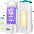 Fruit Fly Trap for Indoors with 10 Refills, 2 in 1 Fly Trap Indoor with Night Light for Home, Gnat Traps for House Indoor, Plug-in Insect Trap for Gnats, Flies, Moths, and Other Bugs-White