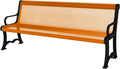 Heavy-Duty Outdoor Bench Thermoplastic Coated, Expanded Metal, Commercial-Grade Garden Bench, Made in America (Portable with Back, 4 Ft, Textured Orange)