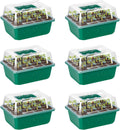 VIVOSUN 6-Pack Seed Starter Trays, 72-Cell Seed Starter Kit with Humidity Dome, Flat Reusable Plant Germination Trays with Drain Hole, Green Propagation Tray for Planting Seeds