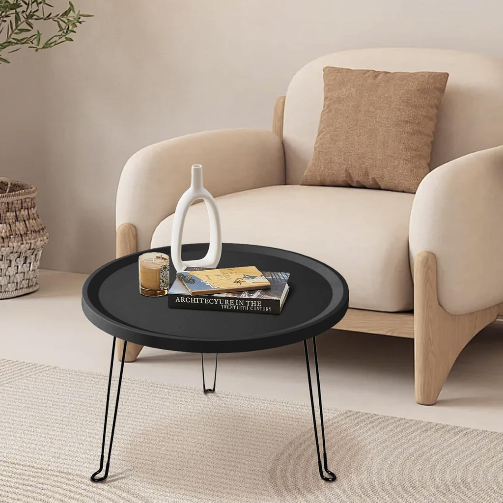 Home or Outdoor Multi-Functional Folding Portable Space-Saving Table (Black)