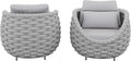 TWT Patio Sofa, All-Weather Textilene Rope Outdoor Chairs Set of 2 with Cushions & Pillows, Patio Couch Outdoor Patio Furniture Set for Patio, Balcony, Backyard, Deck, Poolside, Grey