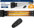 SereneLife Infrared Patio Heater, Wall-Mounted Electric Heater with Remote, 1500W, IP65 Approved, Odorless, Indoor/Outdoor for Patio, Restaurant, Backyard, Garage, Decks
