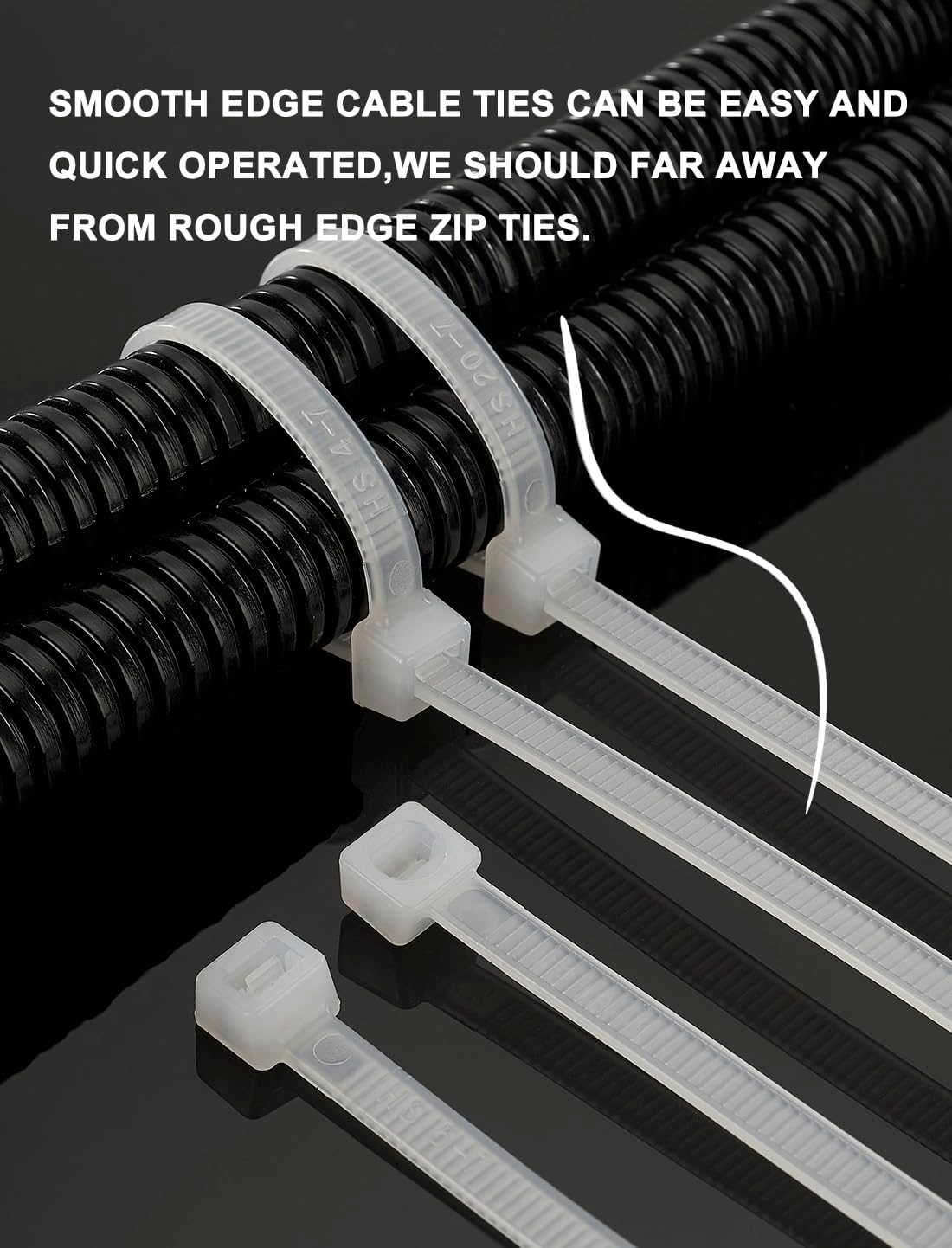 HS Nylon Wire Ties Green Zip Ties 1000 Pieces 18 Lbs Garden Fence Cable Ties 4 Inch,Outdoor Purpose