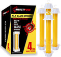 4Pcs Fly Stick Sticky Fly Traps for Indoor and Outdoor - Odorless Fruit Fly Catcher Trap for Home, Strips Indoor Sticky Hanging, Paper for Home Tape Outdoor
