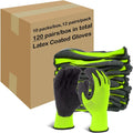 Evridwear Crinkle Latex Rubber Hand Coated Safety Work Gloves for Men Women General Multi Use Construction Warehouse Gardening Assembly Landscaping (XL-Size) Lime 120 Pairs Pack