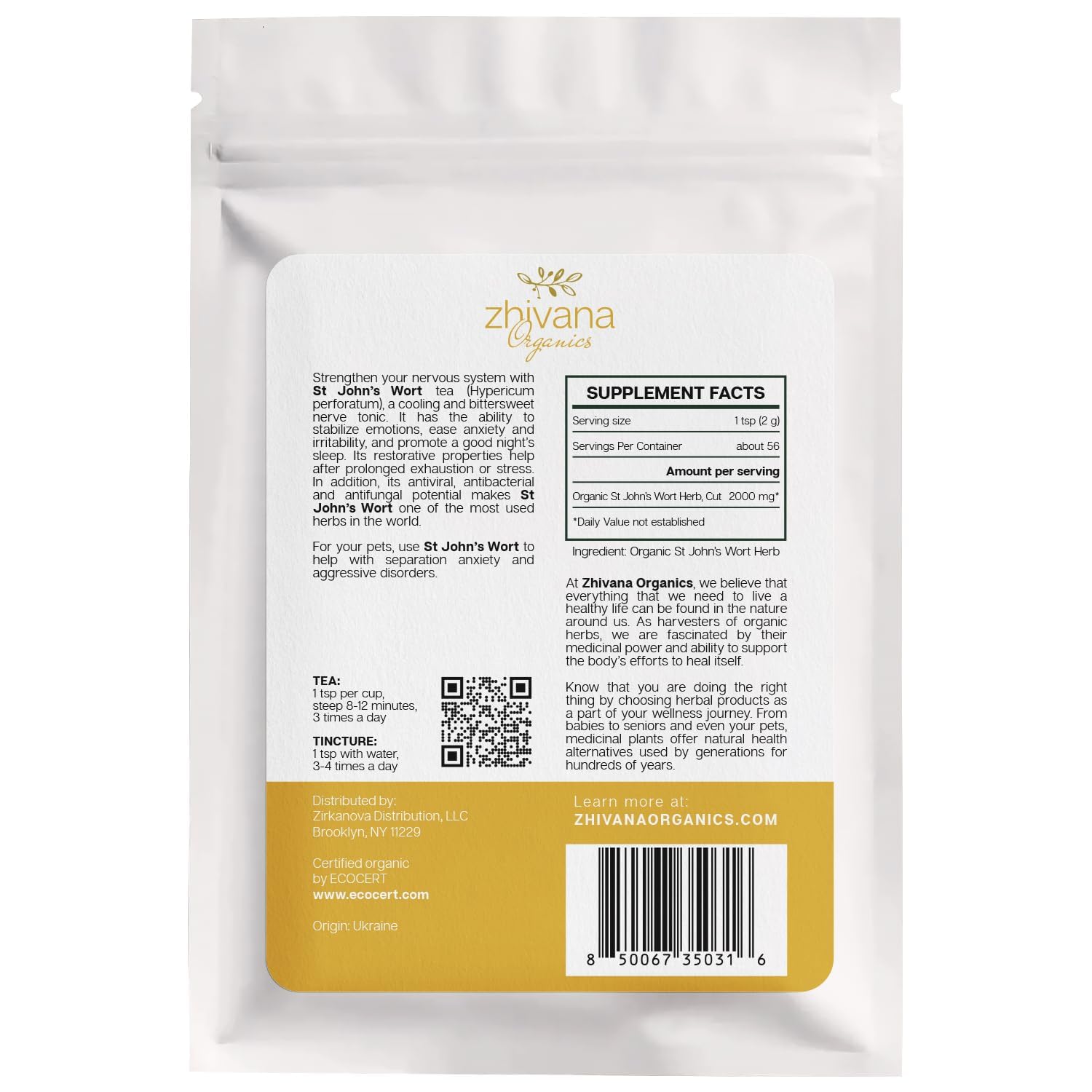 Organic St Johns Wort Herb (4 oz.) – 100% Pure Dried Saint John’s Wort Tea – Te de Hierba de San Juan Organica