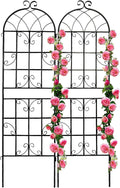 2 Pack Metal Garden Trellis for Climbing Plants 71" x 19.7" Outdoor Fence Rustproof Garden Trellis Support Roses Flower Lawn, Black 6FT