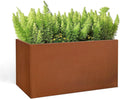 Corten Steel Corner Metal Planter Box Garden Steel Planter Pot for Patio Modern Farmhouse Rustic Design (L32 x W12 x D16, Rusted)