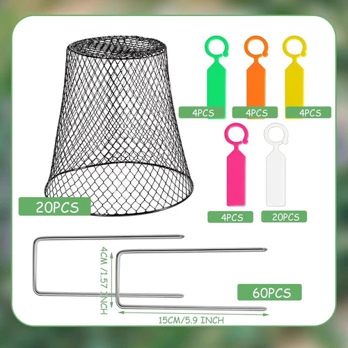 20 Pcs 9×9inch Chicken Wire Plant Covers Wire Garden Cloches Chicken Wire Cloche Plant Protector Metal Heavy Duty Garden Plant Cloche for Keeping Bunnies Chicken Squirrels Birds Other Out