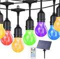 Auroraworld RGB Solar Outdoor String Lights, 200FT Dimmable Patio String Lights for Cafe