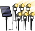 Solar Spot Lights Outdoor, Landscape Spotlights IP65 Waterproof 9.8ft Cable, Dusk to Dawn Solar Uplights for Tree Garden Yard Driveway Porch Walkway Pool (6-in-1, 3000K Warm White)