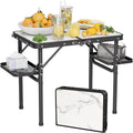 Titanker Folding Camping Table Small 2ft, Small Camp Table Portable with 50% Extra Space, Folding Picnic Table, Portable Beach Tables, Car Camping Essentials, Aluminum Light Solid