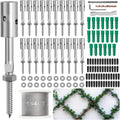 20 Set Trellis Wire for Climbing Plants Outdoor, T316 Wall Wire Trellis Kit with Stainless Steel Cable 1/8" x 164ft, Espalier System Cable Trellis Kit with Adjustable Spacing Vines Green Wall
