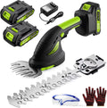 Cordless Hedge Trimmer - 2 Pack 21V Battery with Charger Powered Electric Trimmers, 2 in 1 Handheld Hedge Shears + Grass Cutter Pruning Shrub Cutting Small Branch Tool for Bush,Tree,Garden,Lawn,Yard